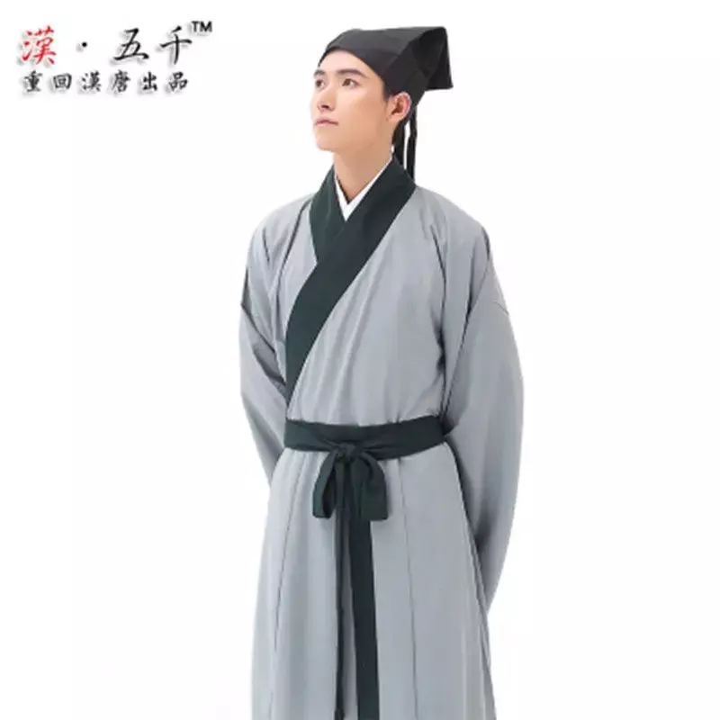 Chinese robe ancient scholar student costumes men aldult Kimono China Traditional Vintage Ethnic stage cosplay Costume Hanfu