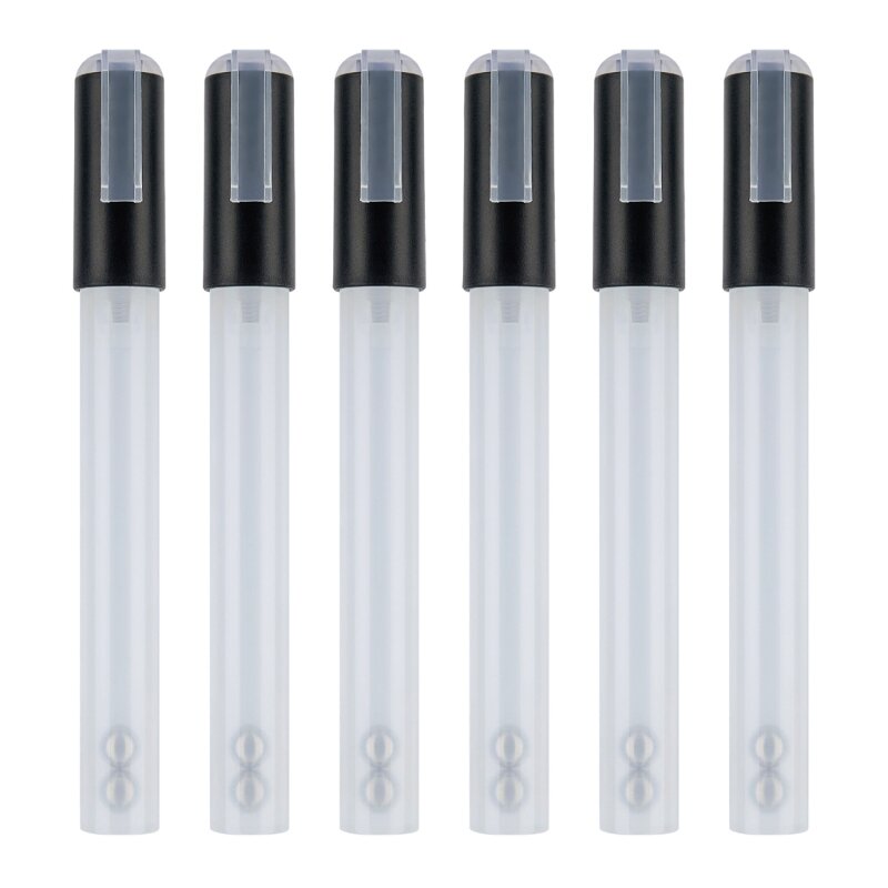 6 peças canetas recarregáveis ​​marcador branco marcadores acrílica vazios