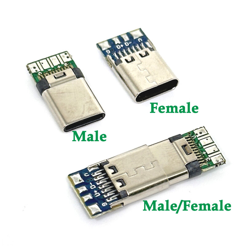 Connecteur USB 3.1 Type C, prise 24 broches, câble de données, support PCB, mâle/femelle, transmission à grande vitesse, port de charge rapide, bricolage, 1 pièce