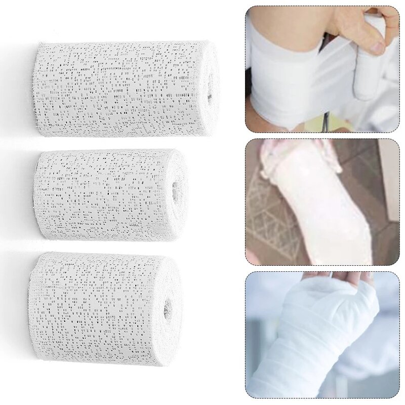 Plester kain gulung strip kasa putih bungkus perban untuk kerajinan proyek masker membuat perut cetakan tubuh alat kesehatan