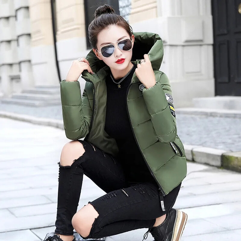 2024 Winter Women Jacket Coats Parkas Female Down Cotton Hooded Overcoat Thick Warm Jackets Windproof Casual Student Coat