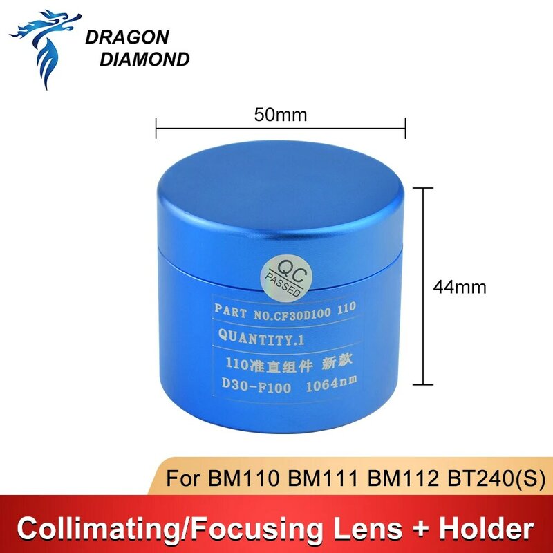 Raytools-lente de colimación y enfoque láser, BM111, BM110, D30, F100, F125, 0-3kW, con soporte de lente para cabezal de corte de fibra