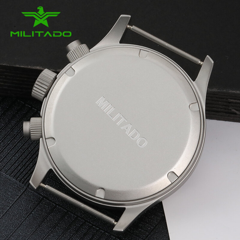 MILITADO-Relógio de pulso masculino impermeável em aço, relógio militar retro luminoso, movimento quartzo, cronógrafo vintage, BGW-9, VK61, 39mm, 100m