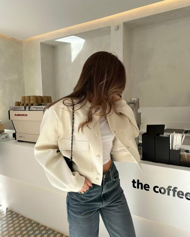 2023 Autumn New Woman Fashion Jackets for Women In Outerwears O-Neck Long Sleeve with Pockets Ladies Chic Casual Coats