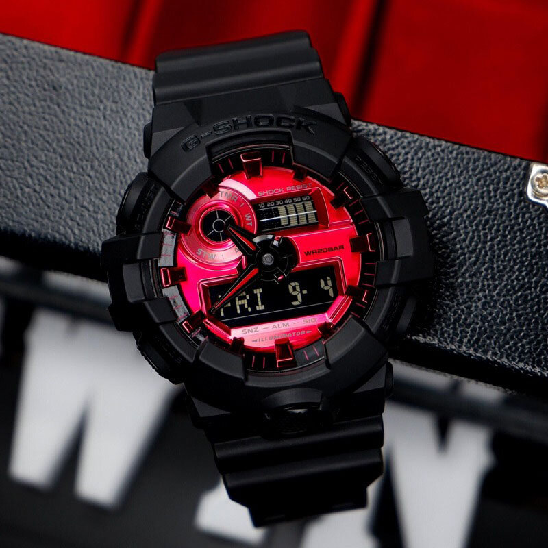 G-SHOCK-Men's Shockproof Display LED Resina Strap Quartz Watch, Multifuncional Outdoor Sport Relógios, Moda Casual, GA700