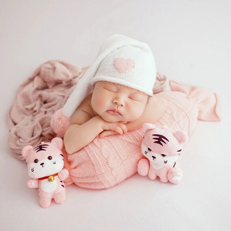 Newborn Photography Props Candy Shape Pillow Knitted Baby Girls Posing Pillow for 0-3M Infant Studio Photo Shooting Accessories