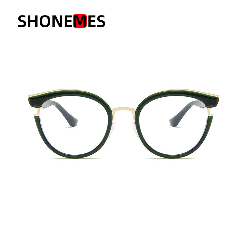 ShoneMes oprawki do okularów kocie oczy TR90 blokujące niebieskie światło okulary okulary komputerowe optyczny zielony czarny dla kobiet