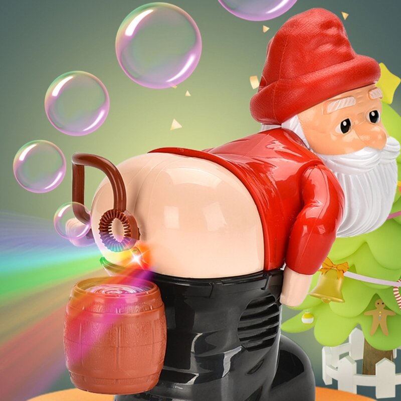 Mainan Peniup Gelembung Santa Baru untuk Anak-anak Hadiah Kentut Listrik Santa Menyenangkan Dropship