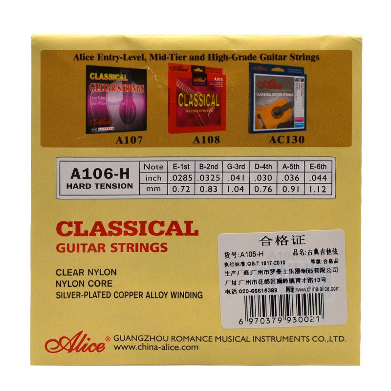 Alice-Cordes acoustiques classiques en nylon transparent, JEStrings, A106, Nouveau