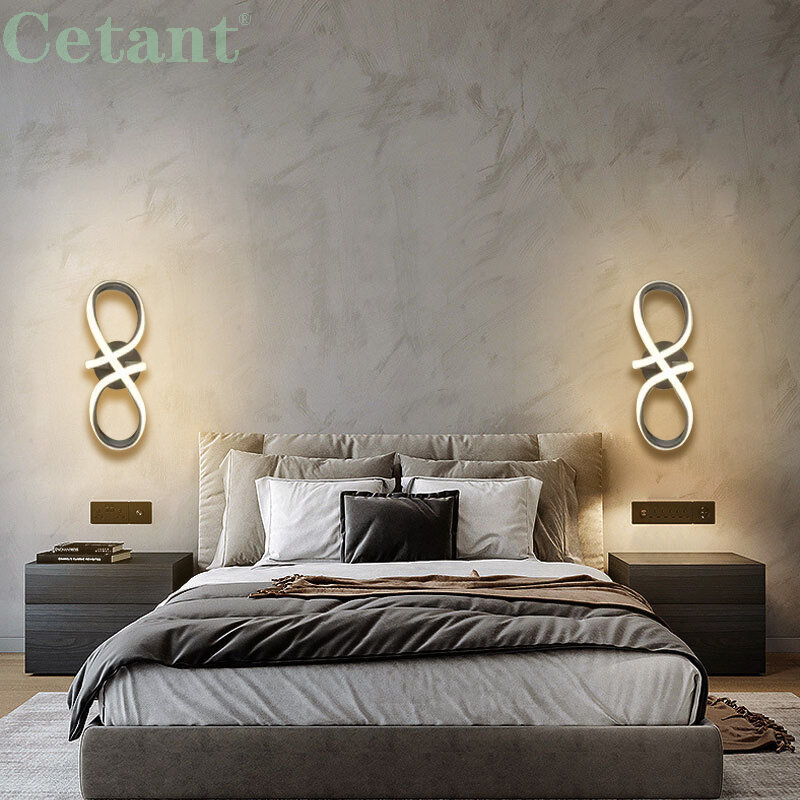 Lámpara LED de pared moderna para dormitorio, candelabro de pared de cabecera de oro nórdico con enchufe, luces minimalistas para entrada, pasillo y pasillo