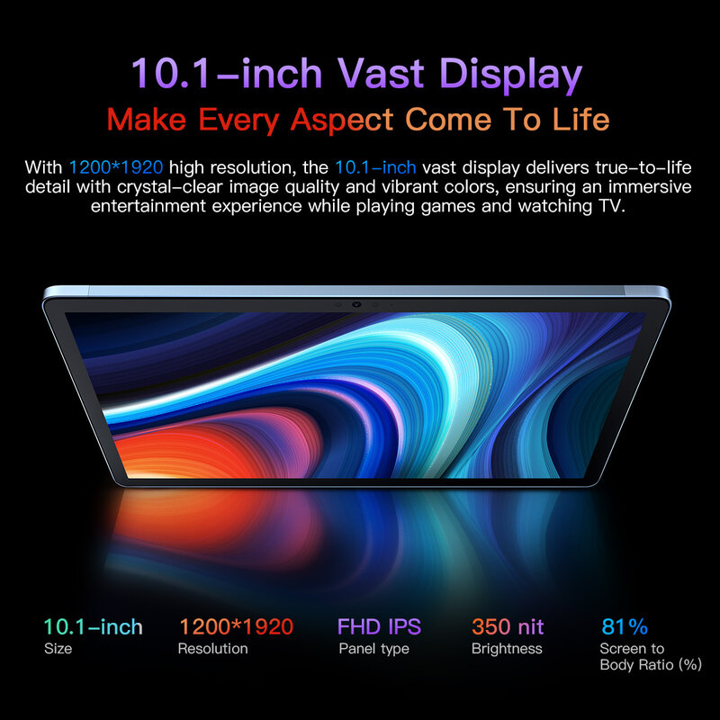 Oscal Pad 13 Tablet 14GB+256GB 7680 mAh 10.1'' FHD+ Vast Display 13MP CamerUnisoc T606 Tablet PC with Stylus Pen Android 12
