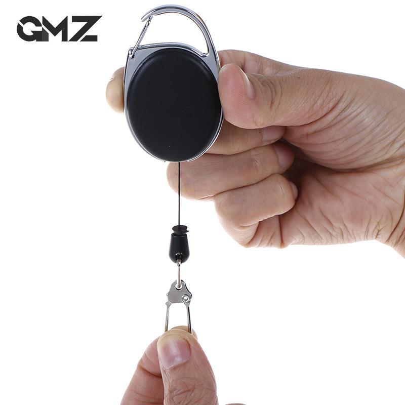 Выдвижной металлический брелок для ключей, кольцо с зажимом для ремня, выдвижной держатель для удостоверения личности