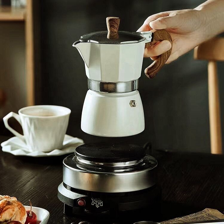 Mat Afgewerkt Mokka Koffiepot Italiaanse Espresso Koffiezetapparaat Cafettera Kookplaat Espresso Cooker Moka Pot