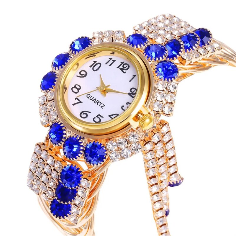 Relógio de diamante brilhante feminino, marca de luxo feminina, pulseira casual, cristal relógios, moda