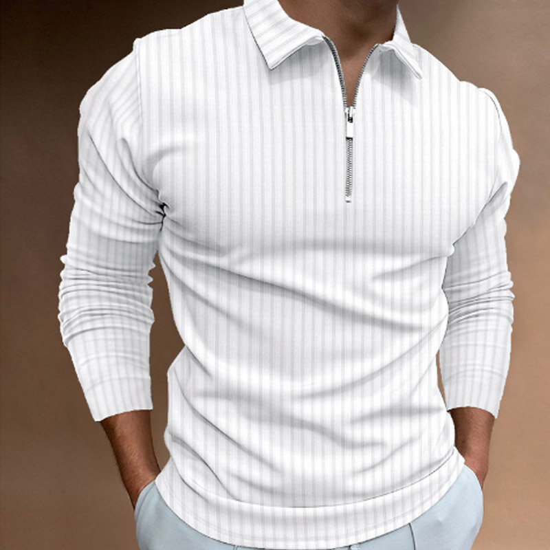Рубашка-поло мужская с отложным воротником, модная сорочка с длинным рукавом, повседневная майка с 3D рисунком, лето