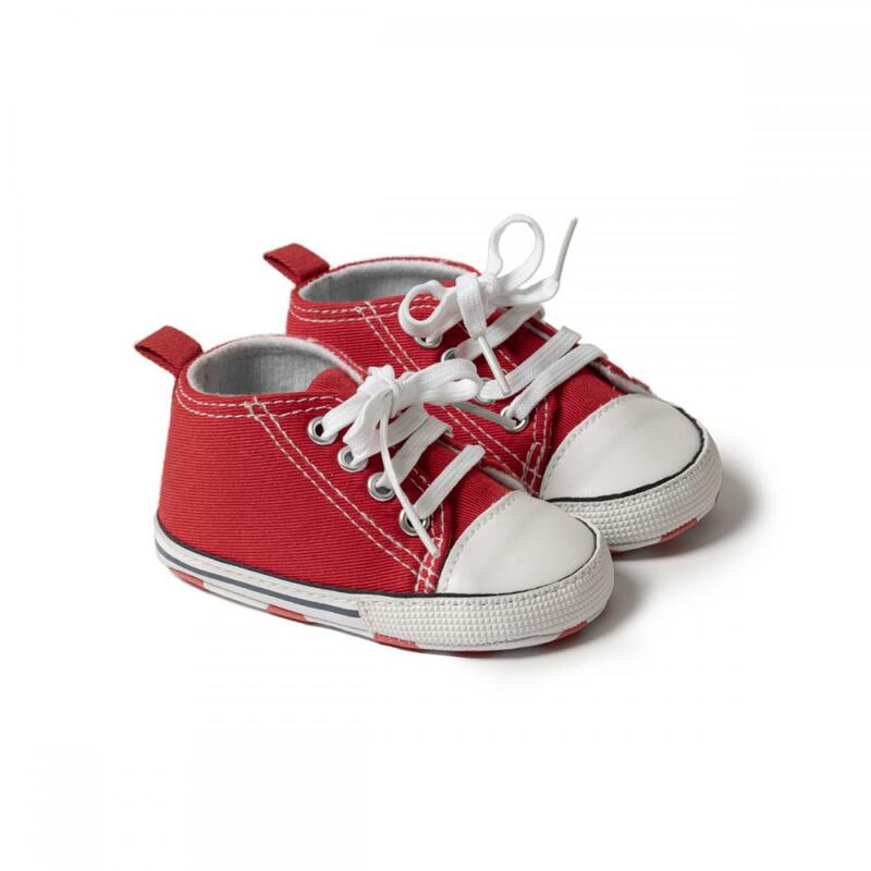 Frühling Herbst einfarbig klassische Leinwand Schuhe Damen Baby Jungen Anti-Rutsch-Punkt Schuhe Kleinkind Schuhe Kreuz riemen Schnürschuhe