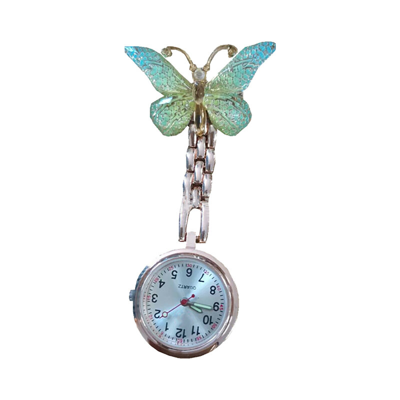Reloj de bolsillo para enfermera, bonito reloj de mariposa de corazón, reloj de cuarzo de silicona médica para cuidador, regalo de graduación