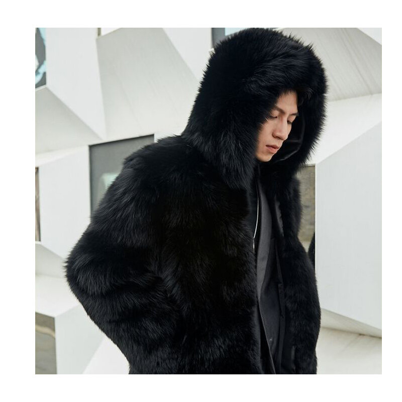 Fangtai 2023 New Fashion  Winter Warm Luxury Natural Real Fox Fur Coat Man Jacket Special promotion free shipping Plus Size