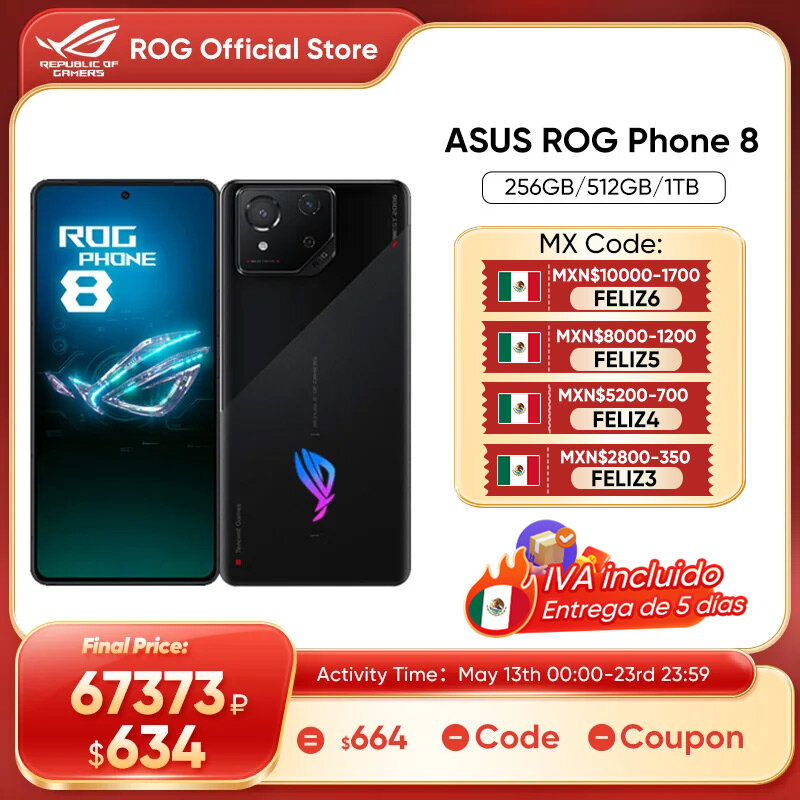 2024 New ASUS ROG Phone 8 Gaming Phone Snapdragon 8 Gen 3 165Hz E-Sports Screen 5500mAh Battery Wireless charging Mobile Phone