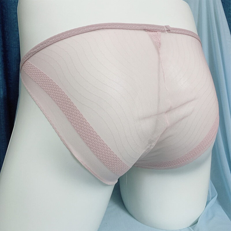 Men Sissy Panties Sexy See Through Briefs Sheer Mesh Pouch Underwear Panties See Through Thong Low Rise Transparent Briefs