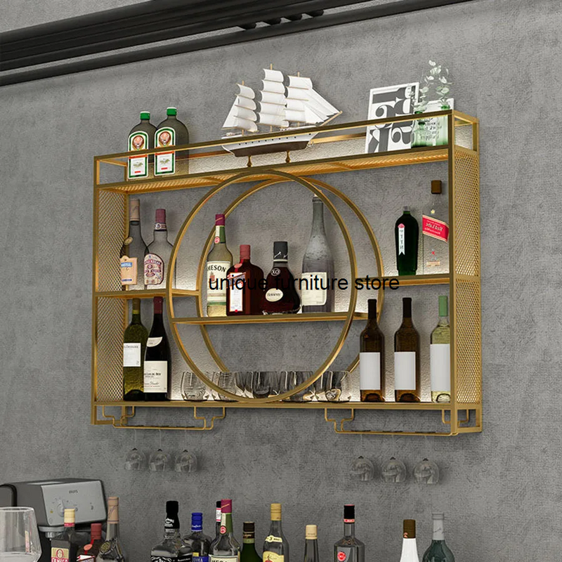 Rak botol anggur pemasangan dinding, cocok dengan miniatur tunggal, dekorasi kabinet anggur penyimpanan kaca Szafeczki, furnitur Bar