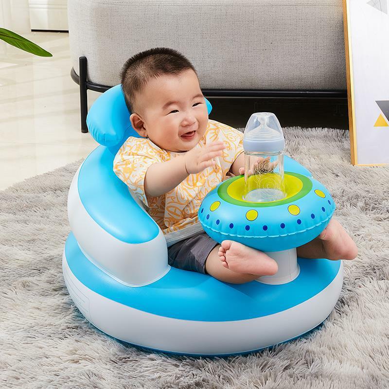 Sofá inflável do assento do bebê, Cadeira de jantar de alimentação, Cadeira de banho para se assentar até 3-36 meses, Cadeira portátil da criança para viagem