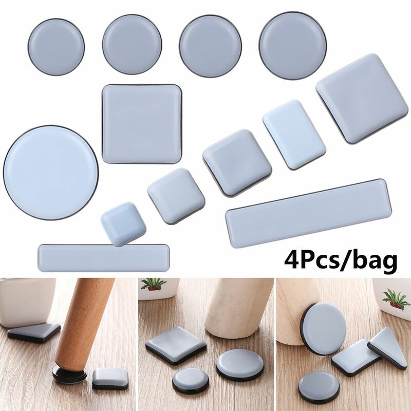 4PCS/SET Easy Move Furniture Table Slider Pad Floor Protector Moving Anti-abrasion Floor Mat Self-Adhesive Furniture Feet Pads.