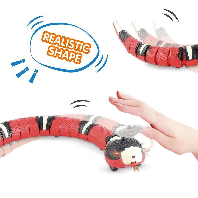 Inteligentne wyczuwanie węża automatyczne elektryczne zabawki dla kota USB ładowanie zabawki interaktywne dla zwierząt domowych psy gra zagraj w zabawka kot akcesoria