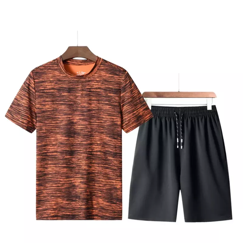 Plus Size 7XL 8XL Men Summer T-shirt+Shorts Sets Casual Shorts Sleeve Top Tee Shorts Soft Sports Sportswear Tracksuit Male 2024