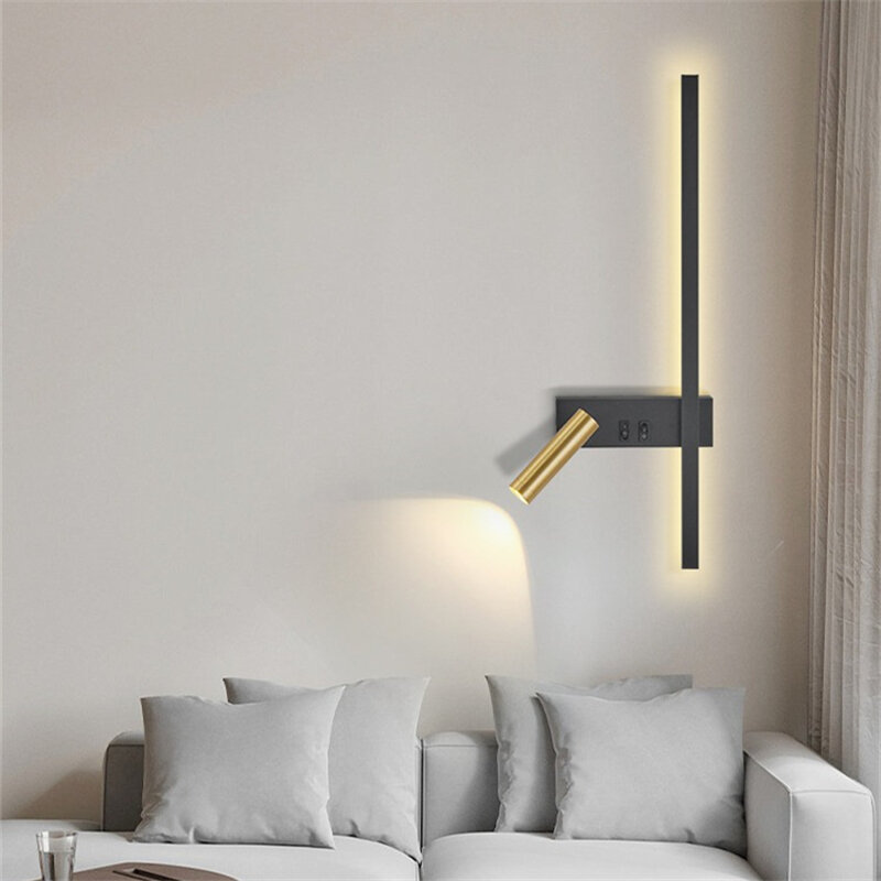 벽 램프 북유럽 현대 크리에이티브 led 간단한 거실 소파 배경 벽 장식 램프, 독서 램프, 침실 침대 옆 램프