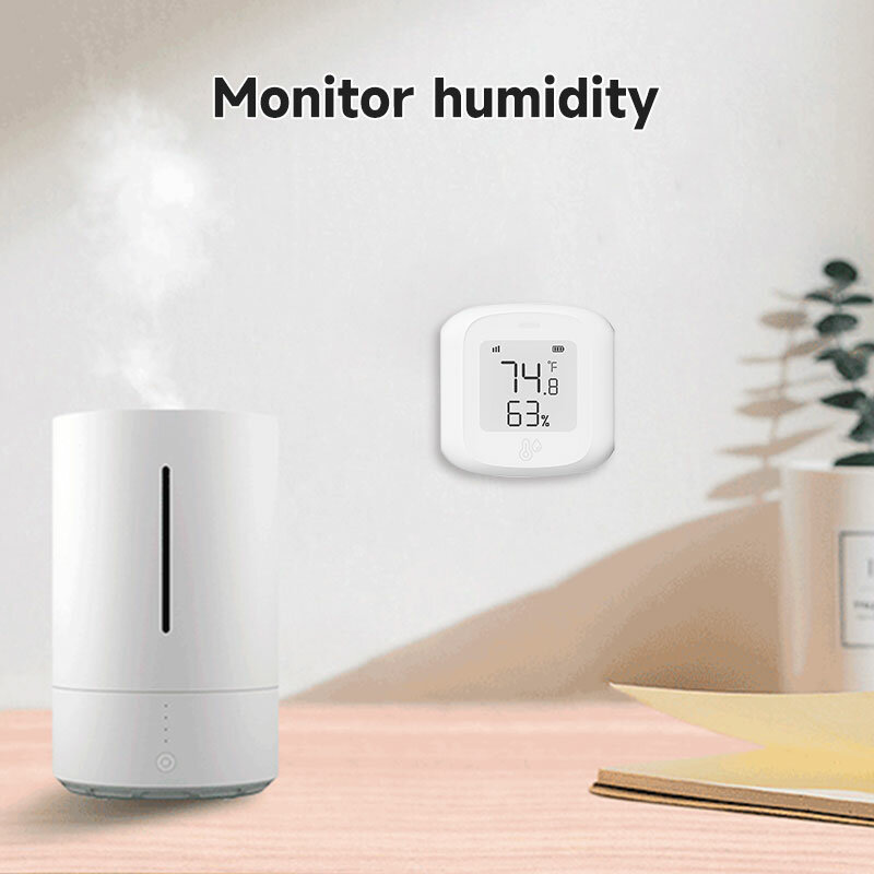 Tuya detektor nirkabel WiFi/Zigbee, Sensor temperatur dan kelembapan LCD cerdas, mendukung Alexa Google Home