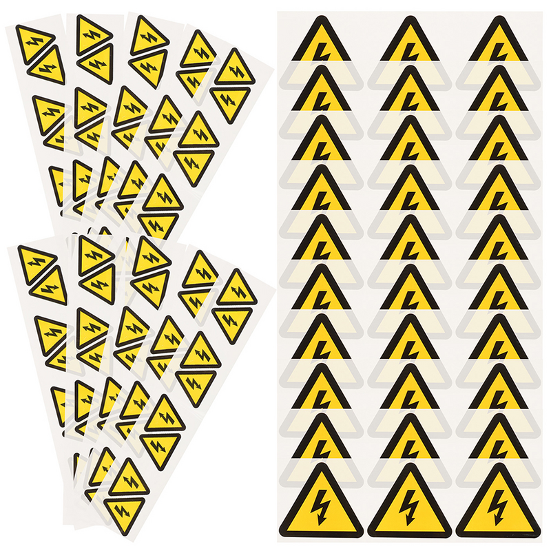 24Pcs Self Adhesive Caution Stickers Electric Warning Stickers Signs Warning Stickers
