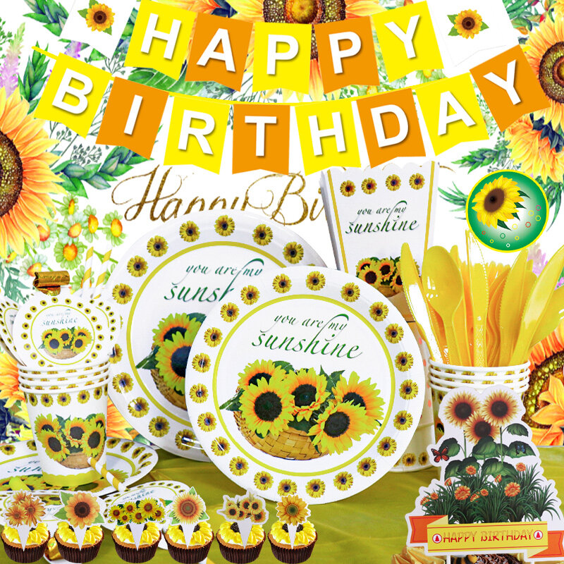 Sie Sind Mein Sonnenschein Sonnenblumen Thema Party Supplies Papier Tasse Platte Geschirr Tischdecke Baby Dusche Dekoration Geburtstag Party