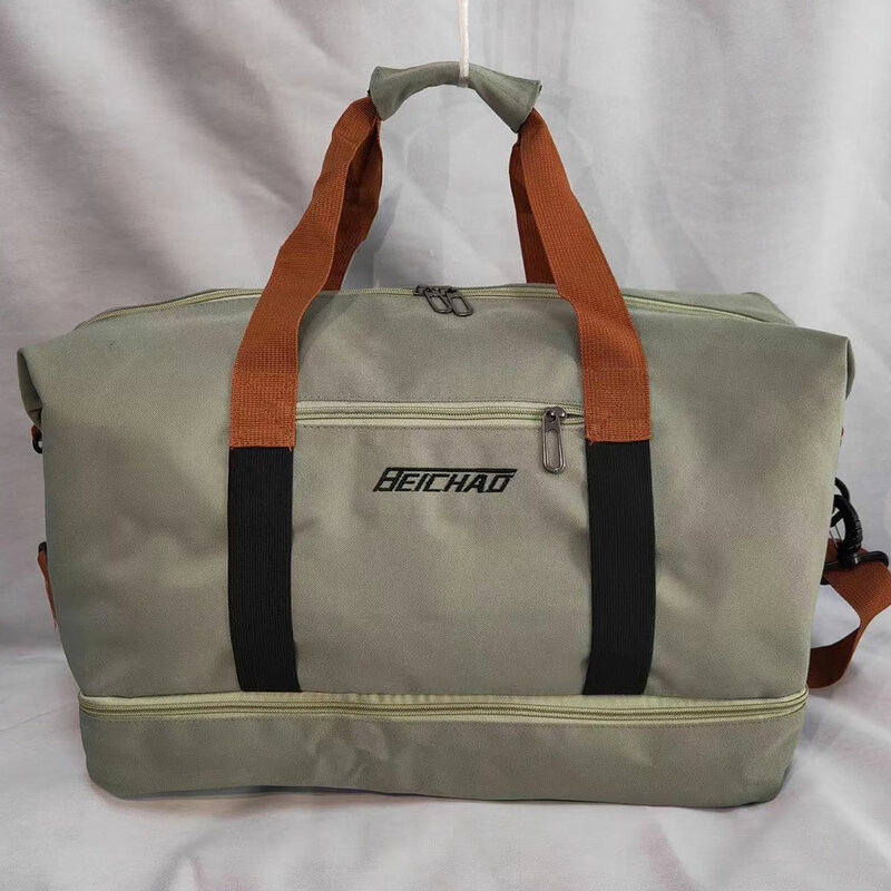 Khaki Oxford pano Khaki Travel Bag, resistente a rasgões, à prova de arranhões, alças confortáveis, grande capacidade