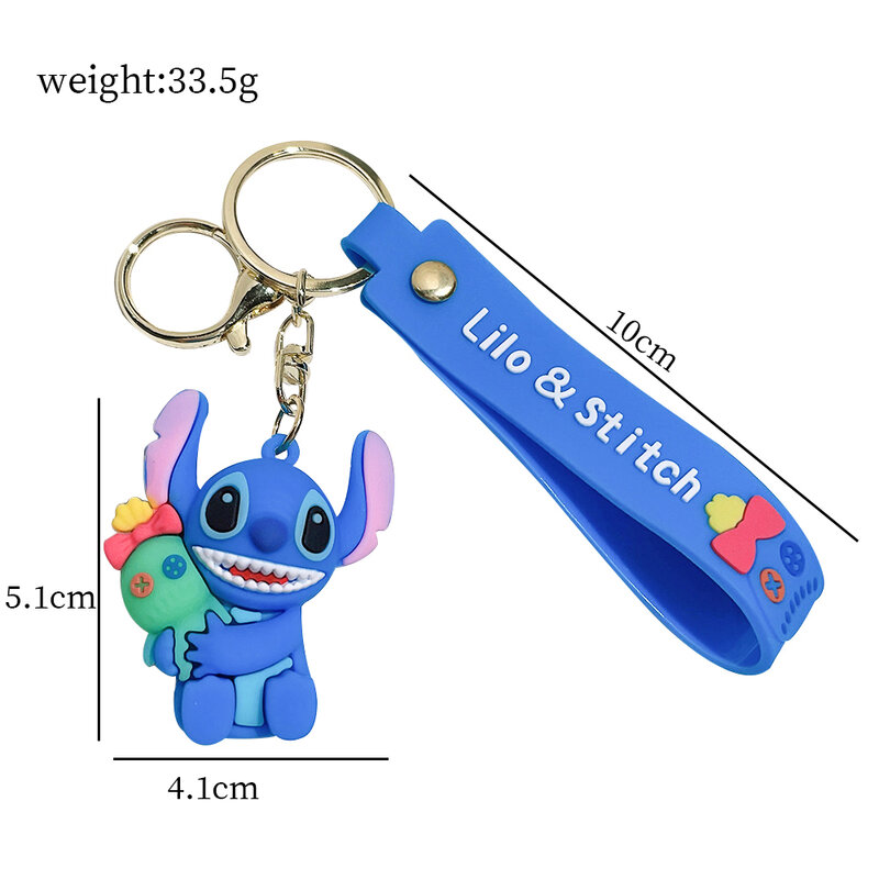 Niedliche Stich Kieselgel Schlüssel anhänger Cartoon Lilo & Stich Anime Schlüssel halter Disney Anhänger Schlüssel ringe für Tasche hängen Schmuck Geschenke