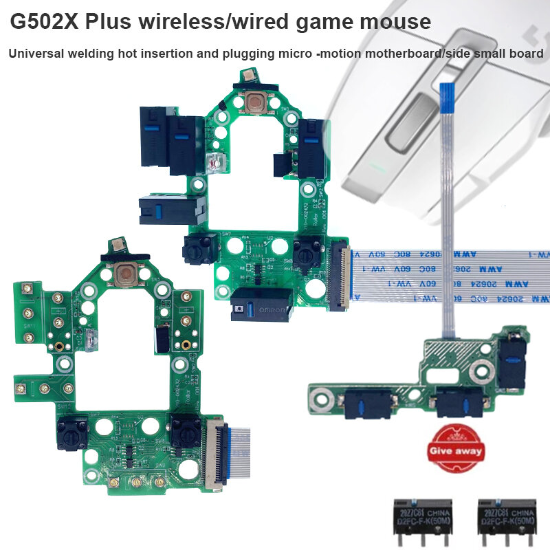 Universal Hot-Swappable Microswitch and Side Panel Board accessories for Logitech G502X PLUS Wireless/G502X Wired Gaming Mouse