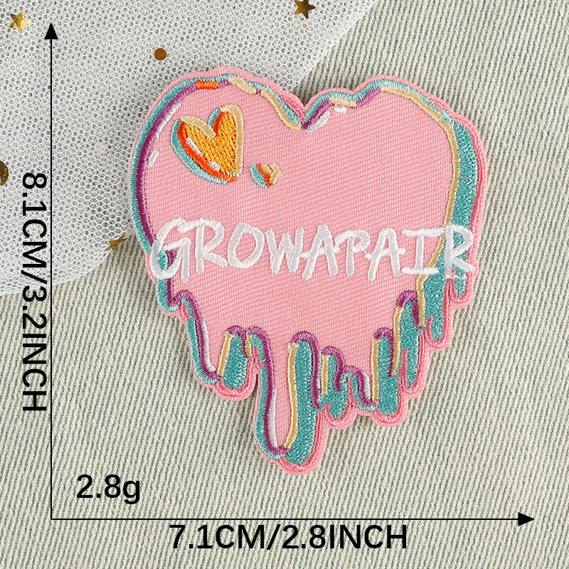 2024 New Embroidery Patch DIY Heart Letter Label Sticker Adhesive Badges Iron on Patches Cloth Bag Hat Emblem Fabric Accessories