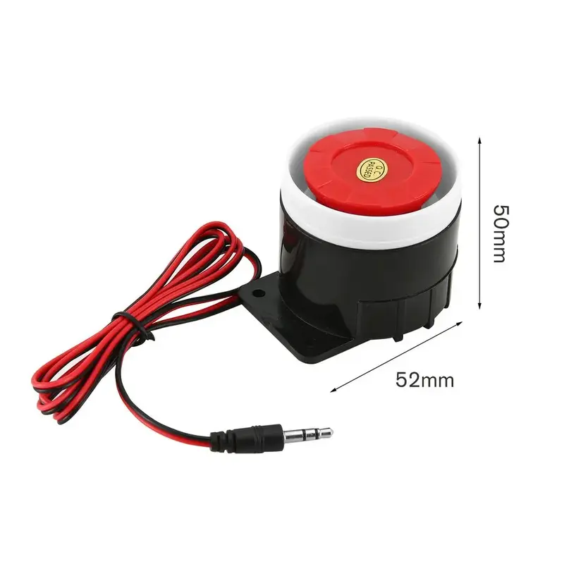 1 Pcs DC 12V Loud Wired Mini Indoor Accessory Horn Siren Home Security Sound Alarm System 120dB Piezo Buzzer Speaker Anti-theft
