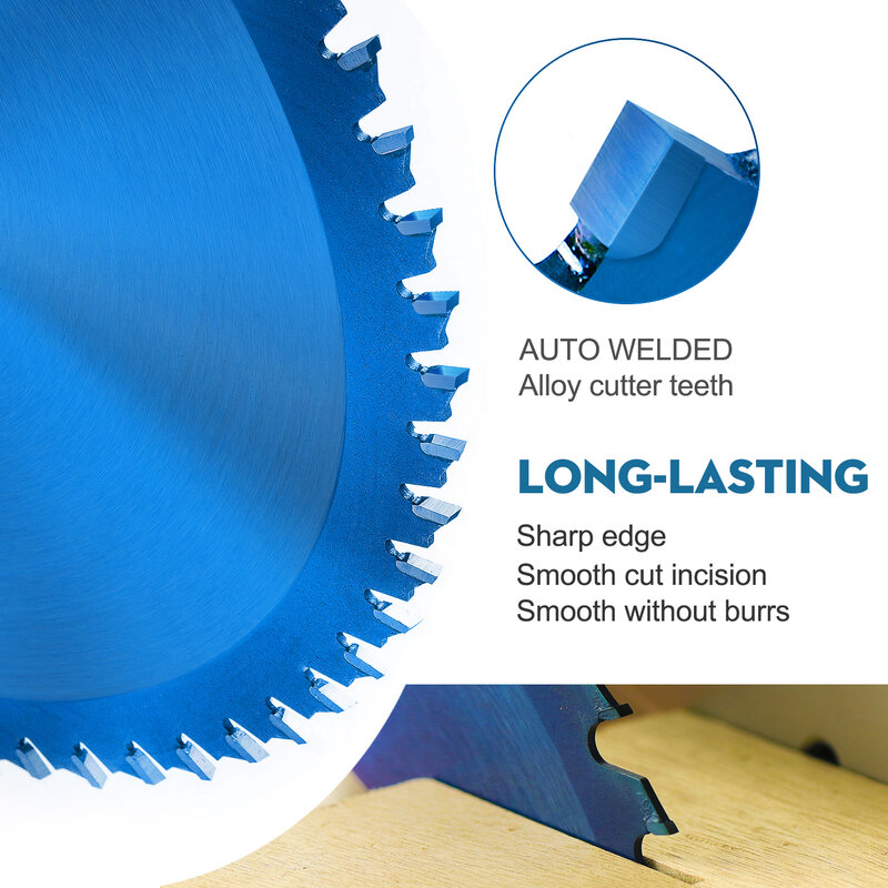 XCAN-hoja de sierra Circular de madera TCT, disco de corte de revestimiento Nano azul, con punta de carburo, 85X100/15mm, 24/30/36 dientes, 1 unidad