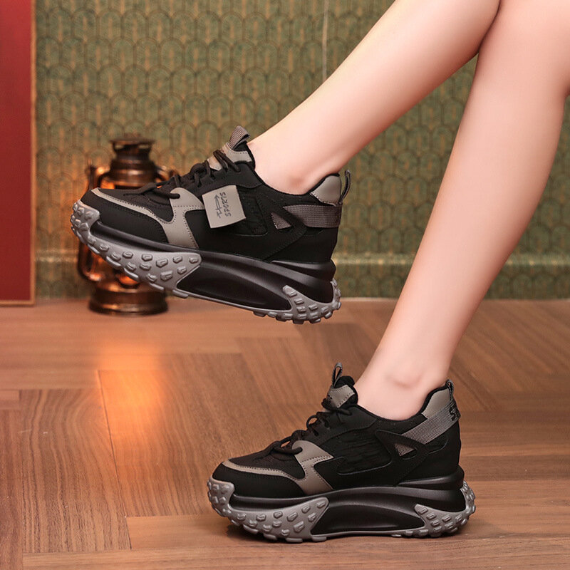 Zapatillas deportivas de suela gruesa para mujer, zapatos informales, versátiles, vulcanizados, cómodos, a la moda, novedad de 2024