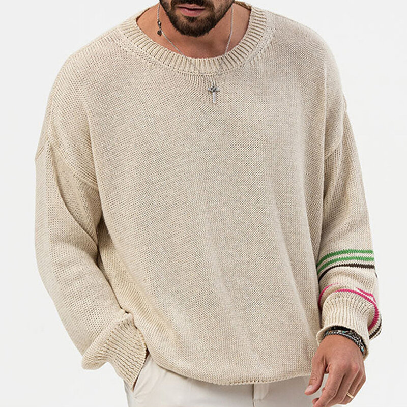 Suéter transpirable fino para hombre, camisa de fondo, moda Retro informal, temperamento elegante británico, gran oferta