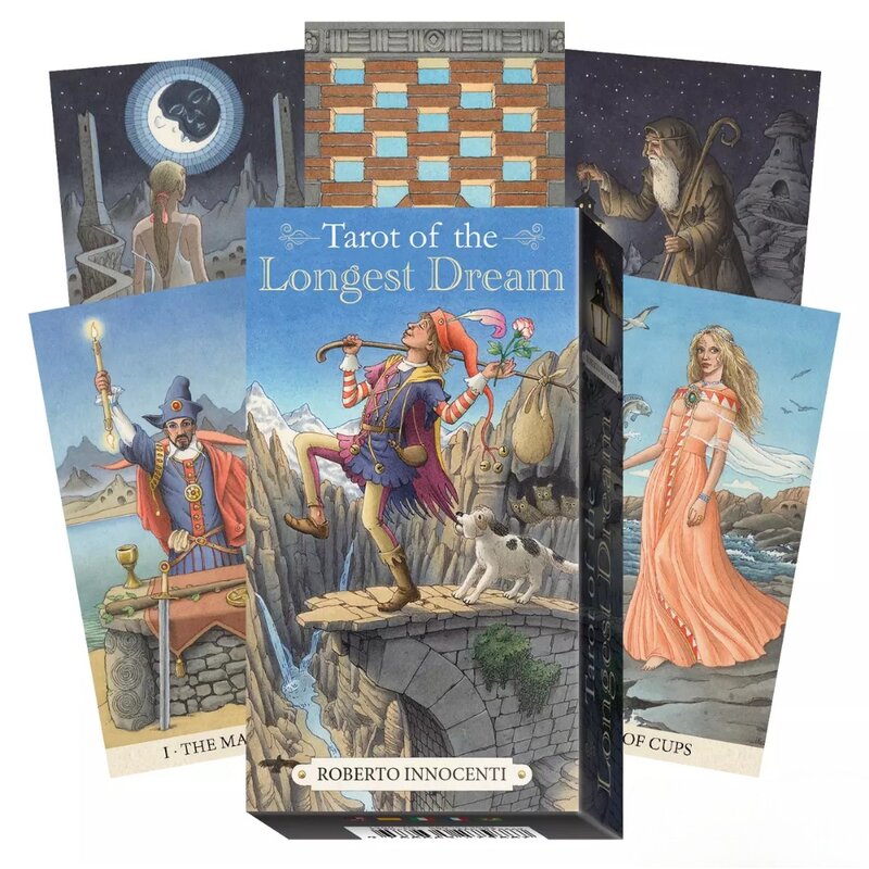 Tarot del sueño más largo, 78 tarjetas de piezas con guía para principiantes, Oraange, bordes dorados, 10,3x6cm