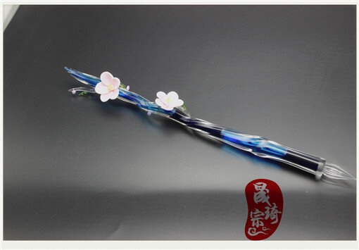 Pluma de inmersión de vidrio puramente hecha a mano de alta calidad, pluma de inmersión creativa, papelería japonesa y coreana