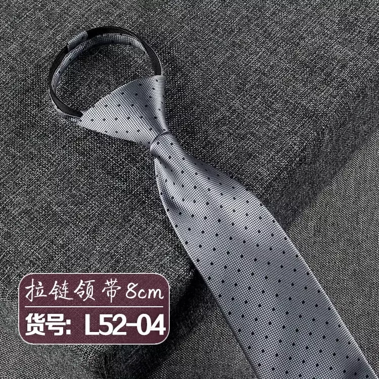 Abito da lavoro da uomo di moda senza nodi con cerniera pigra cravatta 8cm lavoro professionale a righe blu facile da tirare alta qualità e buona marca