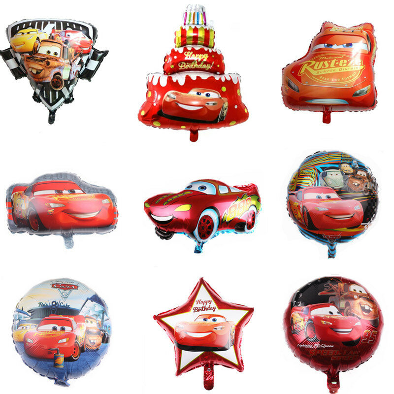Set balon Mcqueen Lightning Mobil Disney perlengkapan Pancuran bayi dekorasi pesta ulang tahun mainan anak-anak hadiah Globos udara