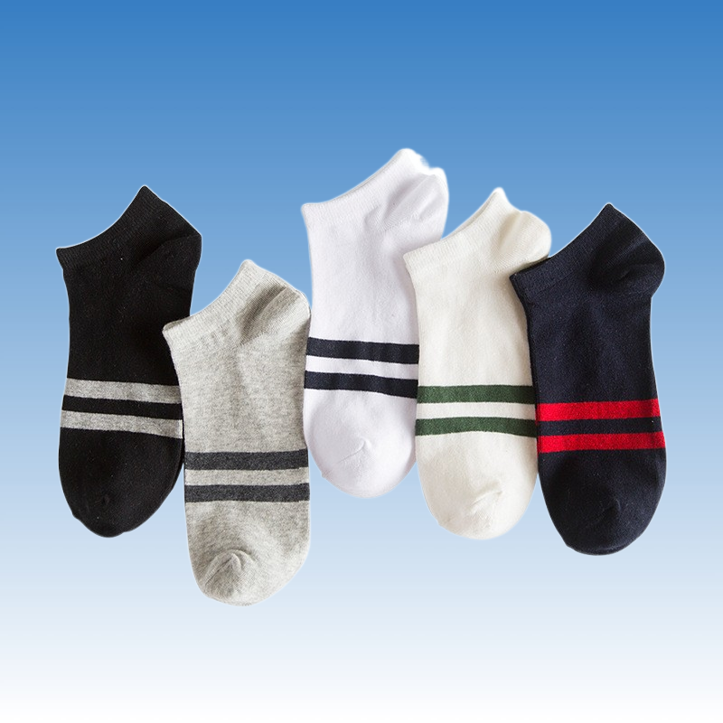 5/10 Pairs Summer Autumn Thin Polyester Boat Socks Men Sweat Absorbing Breathable Casual Anti-Slip Solid Color Short Ankle Socks