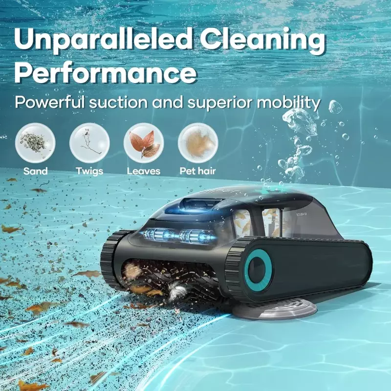 Пылесос для бассейна, беспроводной робот-пылесос для бассейна, для скалолазания на стене, умная навигация, срок службы батареи 150 минут, для бассейнов