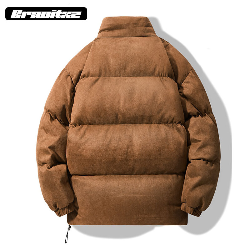 Nuovi uomini autunno inverno moda Casual Outdoor antivento tenere al caldo giacca di alta qualità cappotti uomo giacca in pelle scamosciata con colletto alla coreana da uomo