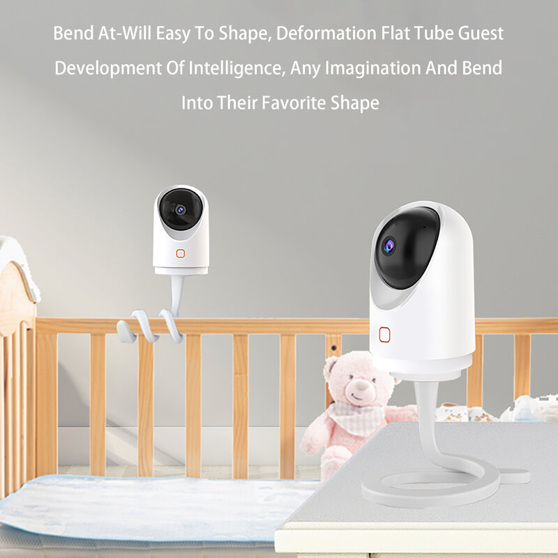 Soporte de cámara sin perforaciones, soporte de bobinado de cuna multifunción para Monitor de bebé, montaje en cuna de cama, soporte de brazo largo ajustable