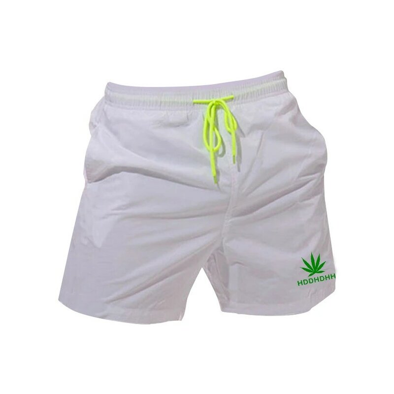 HDDHDHH-Shorts casuais com secagem rápida masculina, moda praia, moda verão, cinco calças, estampa da marca, novo